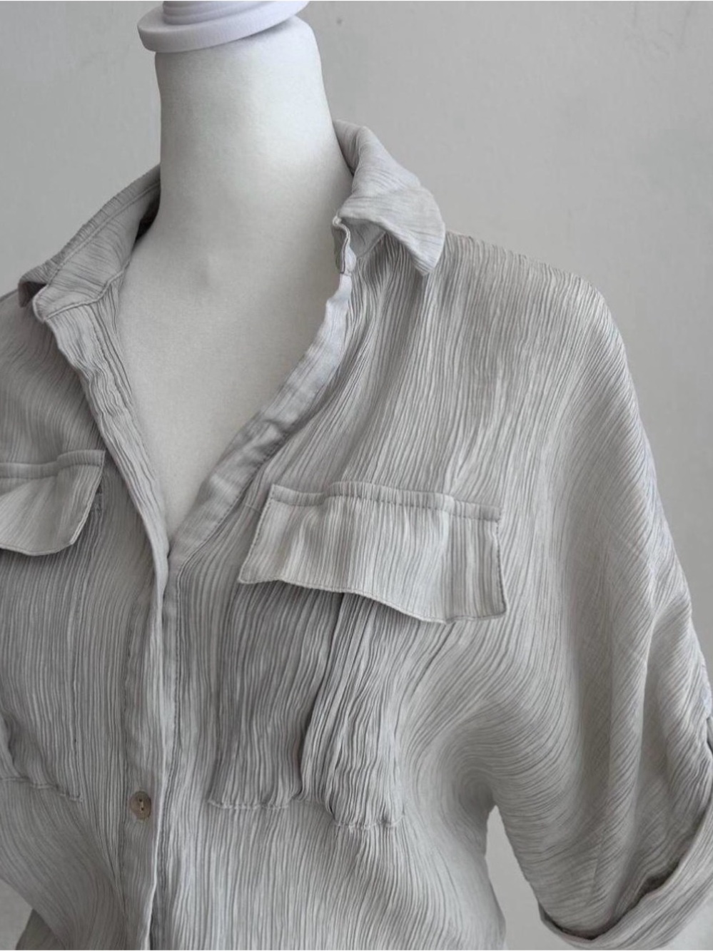 HYFVE Light Gray Textured Button-Up Shirt - Picture 3 of 6